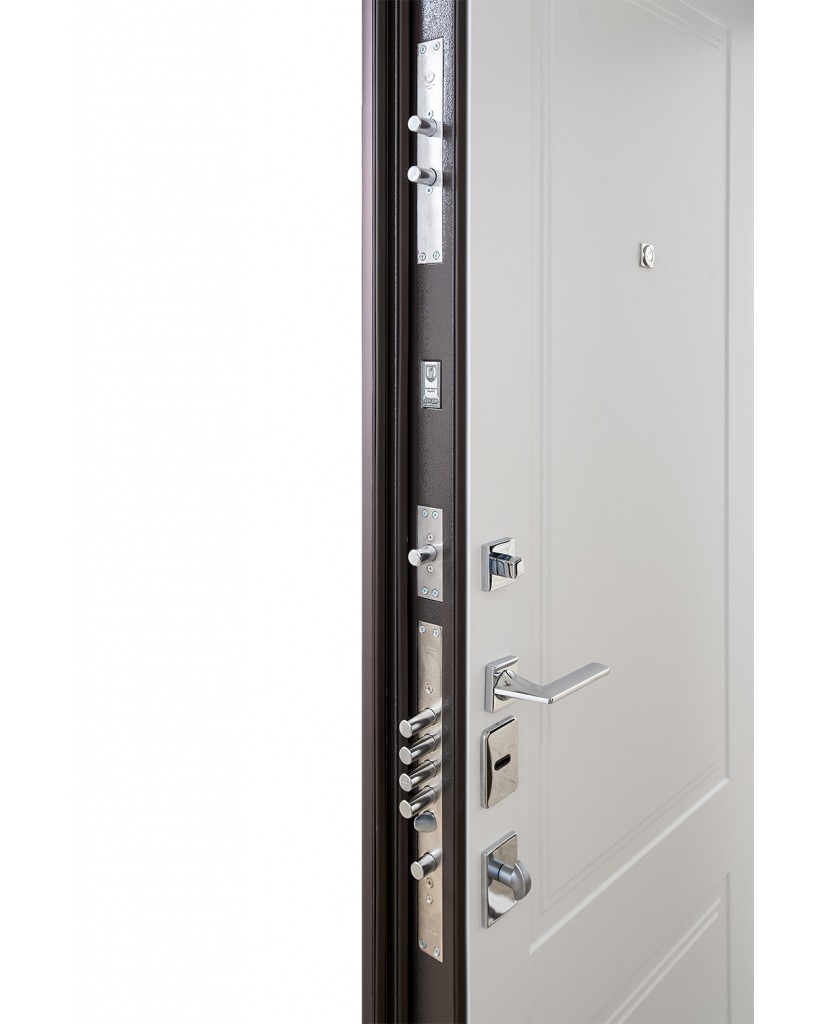 Трьохконтурні вхідні двері модель Ramina (Колір Бронзовий Браш + білий супермат)комплектація Grand Abwehr Steel Doors Expert (509)