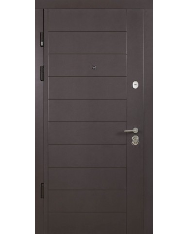 Вхідні двері модель Palermo (колір Ral 8019 + Біла) комплектація Classic Abwehr Steel Doors Expert (462)