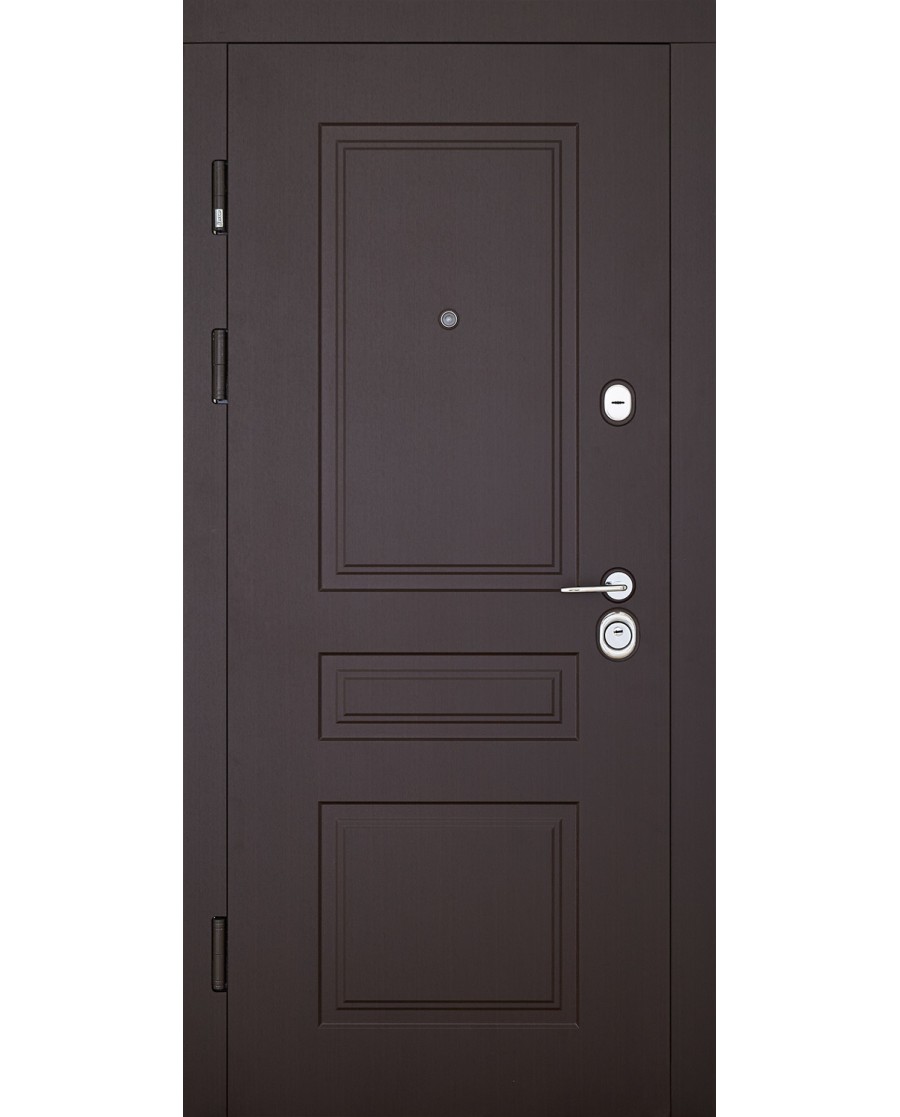 Вхідні двері модель Rubina (Колір Венге темный+ Рустик Авіньйон)комплектація Megapolis MG3 Abwehr Steel Doors Expert (508)