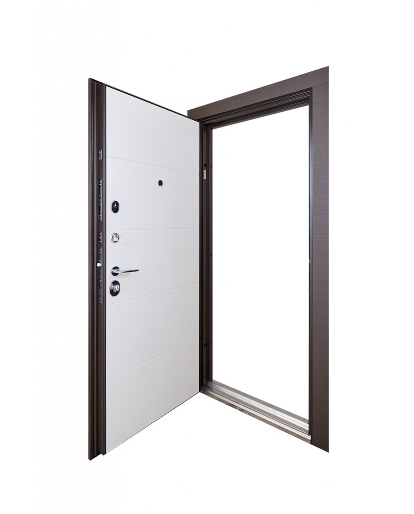 Вхідні двері модель Leavina (Колір венге сірий горизонт + білий)комплектація Megapolis MG3 Abwehr Steel Doors Expert (188)