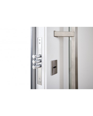 Вхідні Двері зі склом модель Leberty (Колір RAL 7016+Біла) комплектація Classic+ Abwehr Steel Doors Expert (492)
