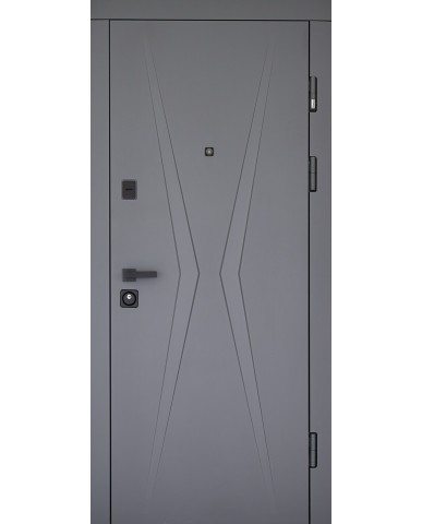 Вхідні двері модель Factoria (Колір асфальт + білий супермат)комплектація Classic+ Abwehr Steel Doors Expert (483)