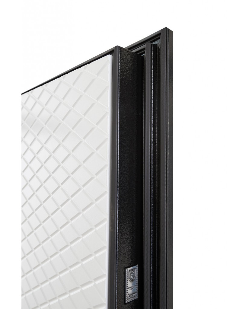 Вхідні двері модель Loriana (Колір чорна шагрень + білий)комплектація Megapolis MG3 Abwehr Steel Doors Expert (368)