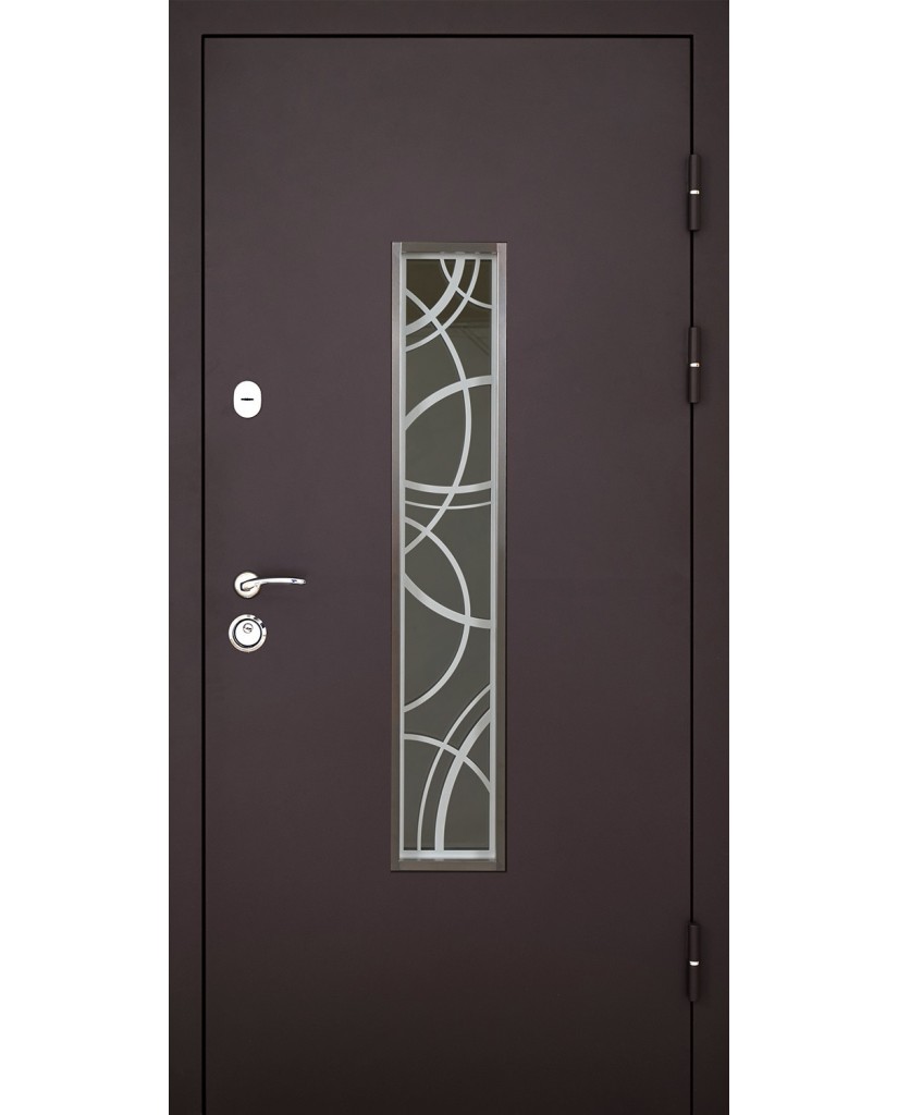 Вхідні двері модель Solid Glass (Колір Ral 8019T)комплектація Defender Abwehr Steel Doors Expert (408)