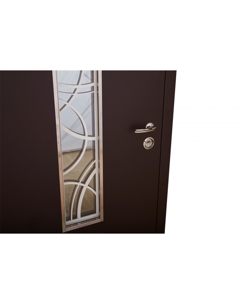 Вхідні двері модель Solid Glass (Колір Ral 8019T)комплектація Defender Abwehr Steel Doors Expert (408)
