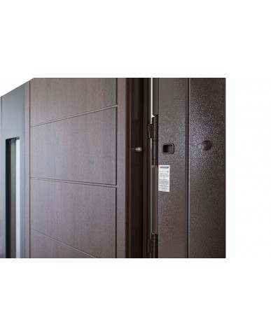 Вхідні двері з терморозривом модель Ufo (колір Ral 8019 + ТО) комплектація COTTAGE Abwehr Steel Doors Expert (367)