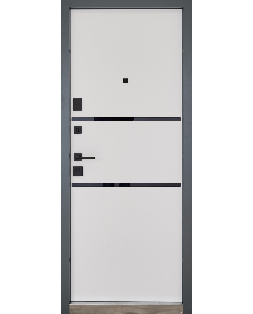 Вхідні двері модель Limana (Колір Кварцит + білий супермат)комплектація Megapolis MG3 Abwehr Steel Doors Expert (443)