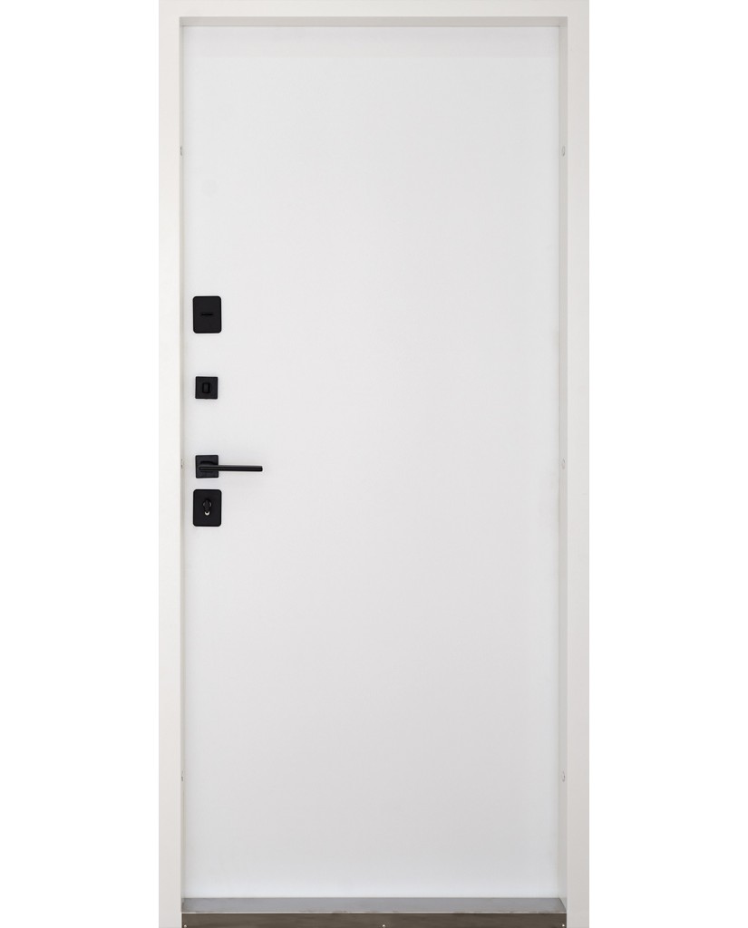 Вхідні двері с Терморазривом модель Scandi (Колір RAL 7021 + білий) комплектація COTTAGE Abwehr Steel Doors Expert (498)
